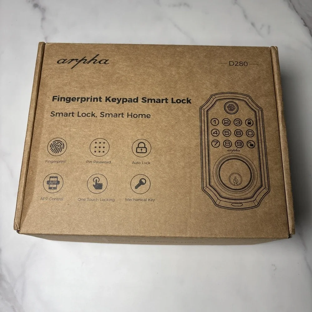 ARPHA D280 Smart Keyless Fingerprint Door Lock APP Bluetooth Smart Lock Deadbolt